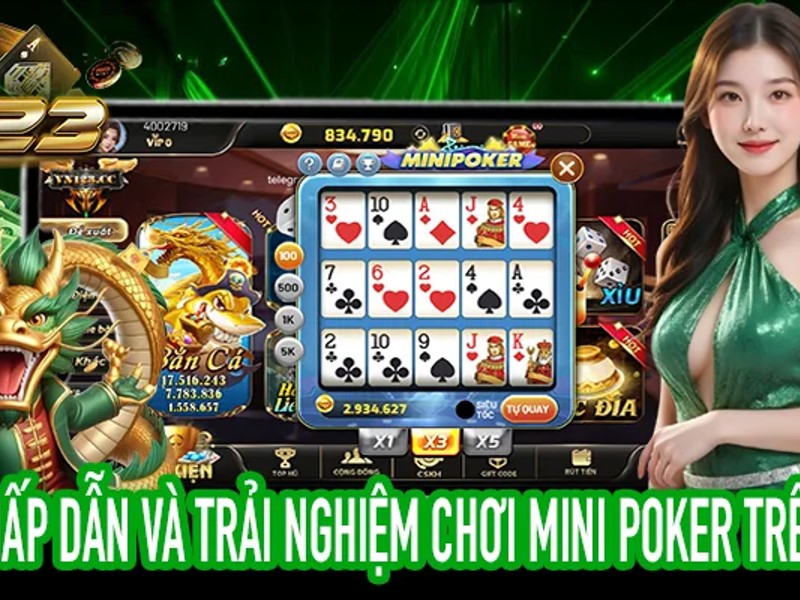 Bàn chơi game bài với các quân bài
