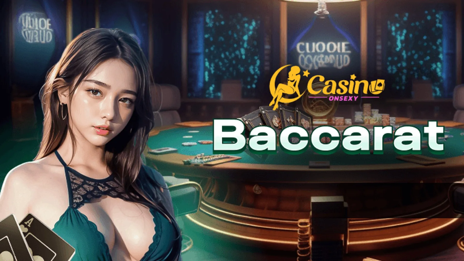Bàn Baccarat trực tuyến với chip và thẻ bài, minh họa chiến lược chơi hiệu quả