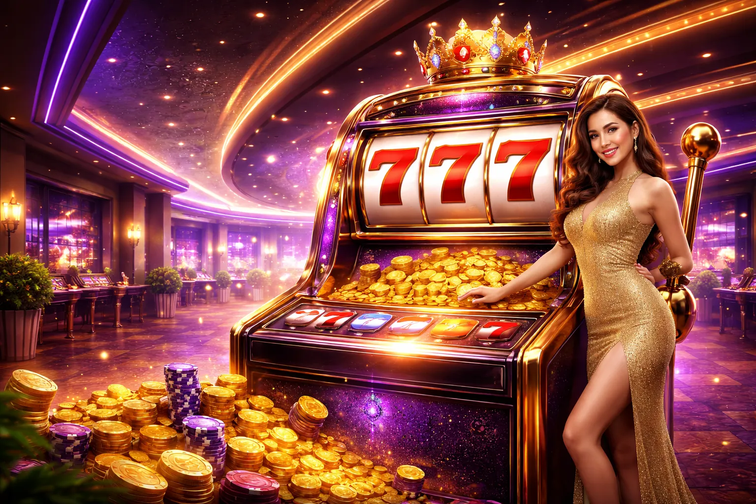 Hình ảnh chủ đề Slot Game với chiến thuật thắng lớn
